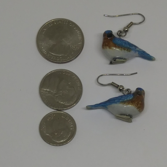Porcelain Bird drop Earrings - Picture 8 of 8
